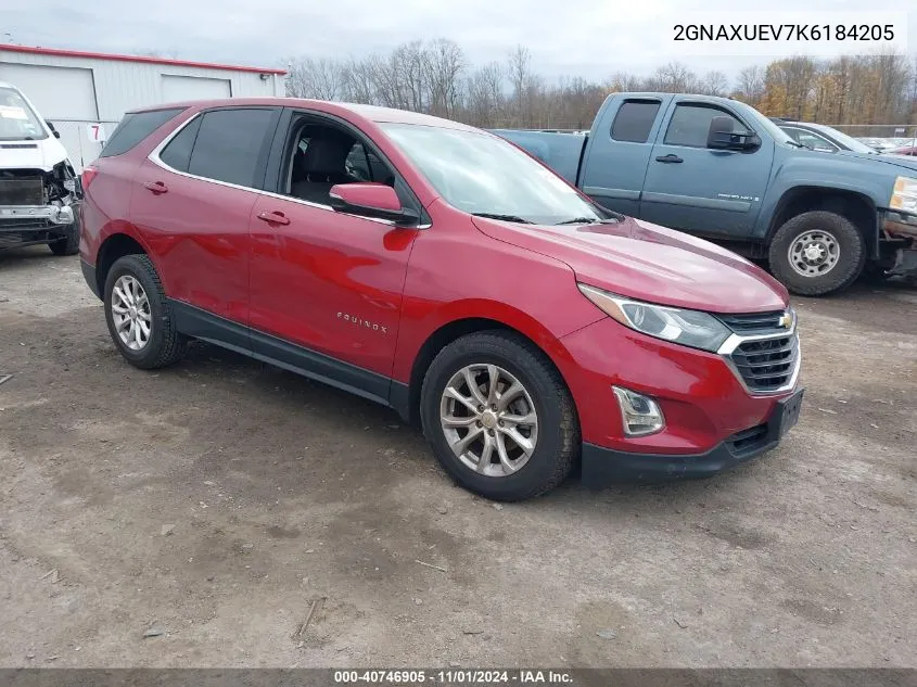 2019 Chevrolet Equinox Lt VIN: 2GNAXUEV7K6184205 Lot: 40746905