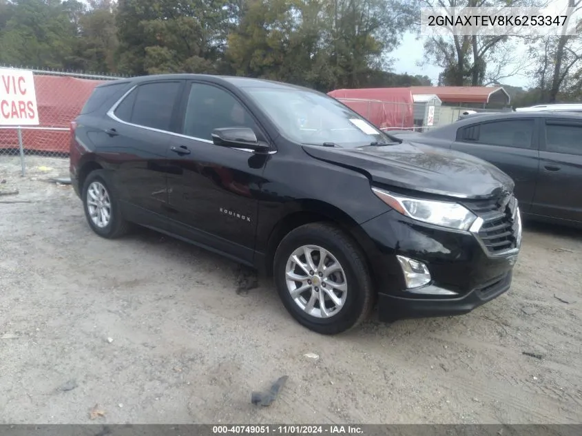 2019 Chevrolet Equinox Lt VIN: 2GNAXTEV8K6253347 Lot: 40749051