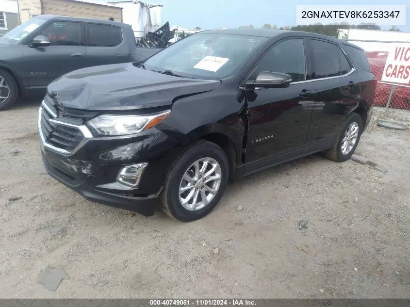 2019 Chevrolet Equinox Lt VIN: 2GNAXTEV8K6253347 Lot: 40749051