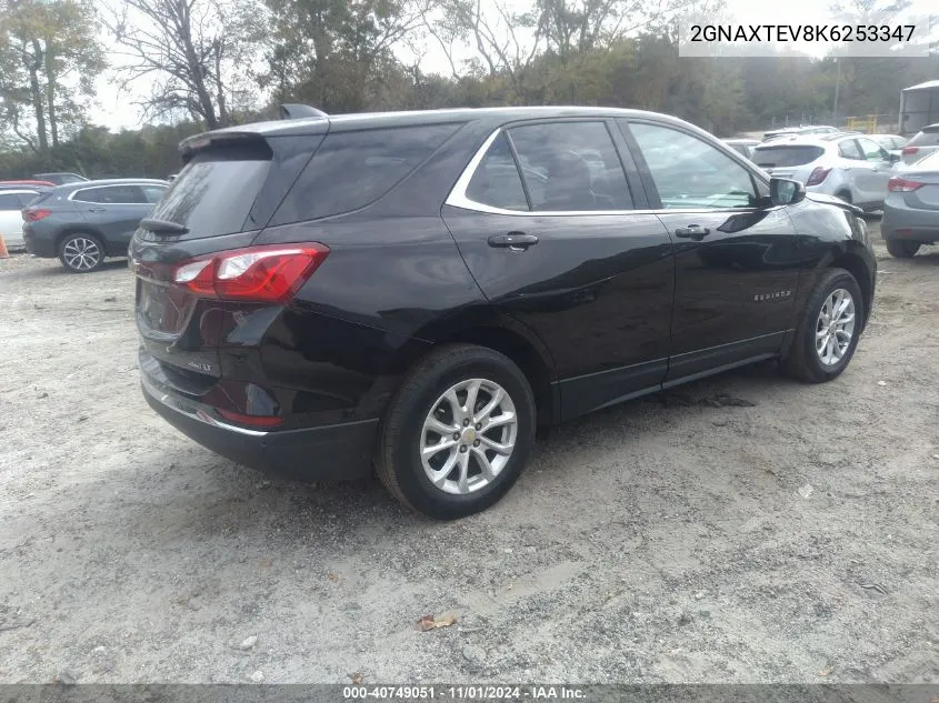 2019 Chevrolet Equinox Lt VIN: 2GNAXTEV8K6253347 Lot: 40749051