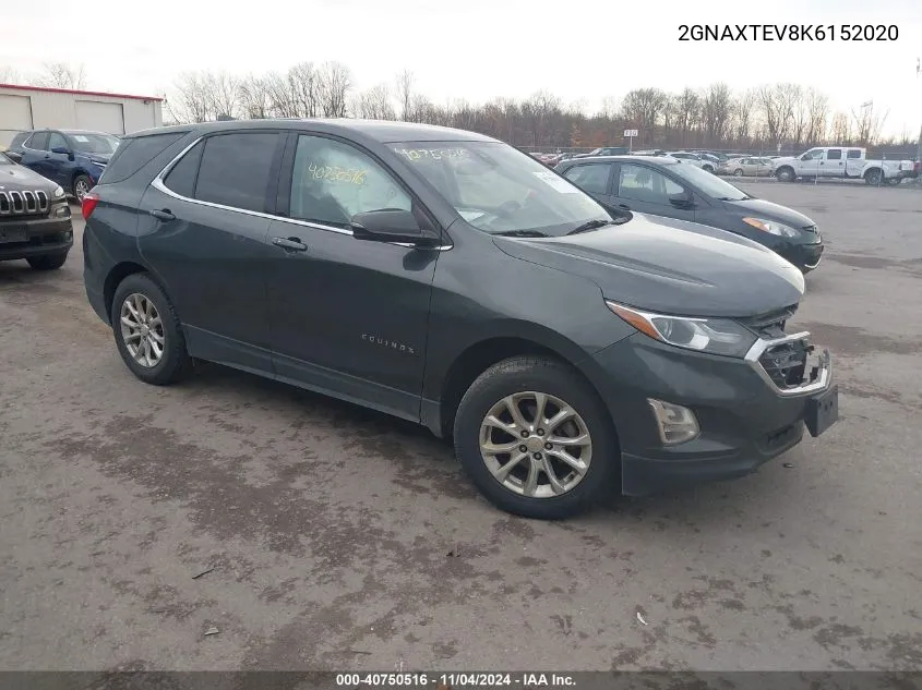 2019 Chevrolet Equinox Lt VIN: 2GNAXTEV8K6152020 Lot: 40750516