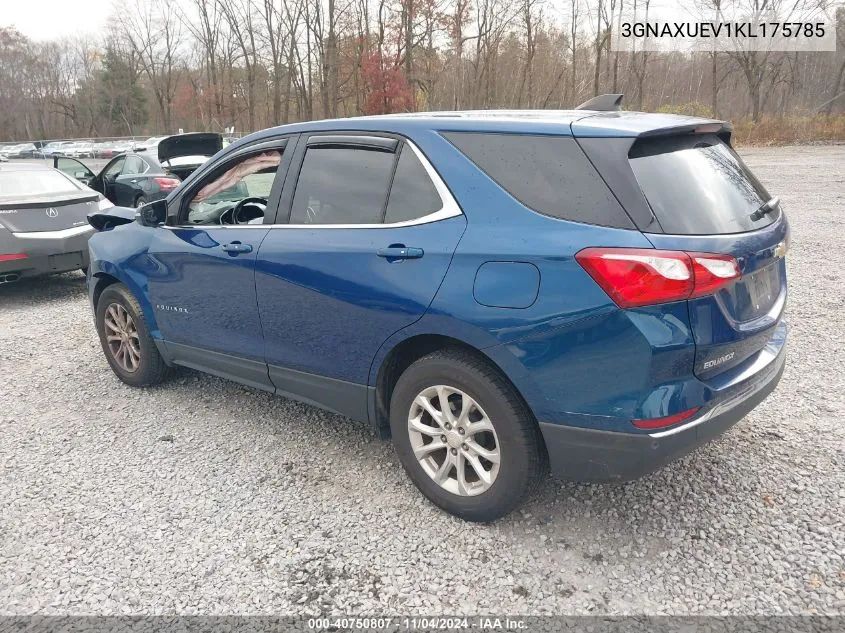 2019 Chevrolet Equinox Lt VIN: 3GNAXUEV1KL175785 Lot: 40750807