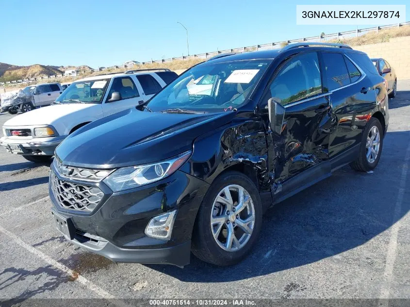 2019 Chevrolet Equinox Lt VIN: 3GNAXLEX2KL297874 Lot: 40751514