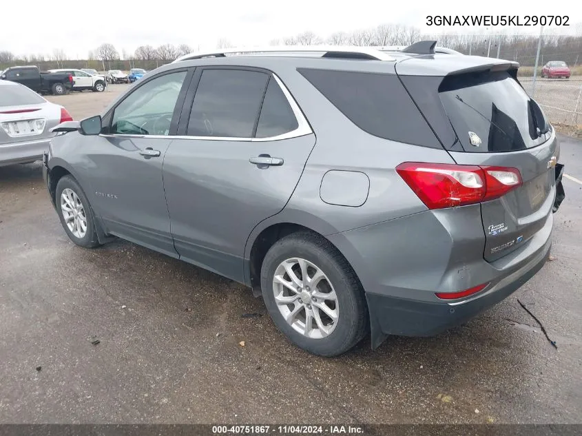 2019 Chevrolet Equinox Lt VIN: 3GNAXWEU5KL290702 Lot: 40751867