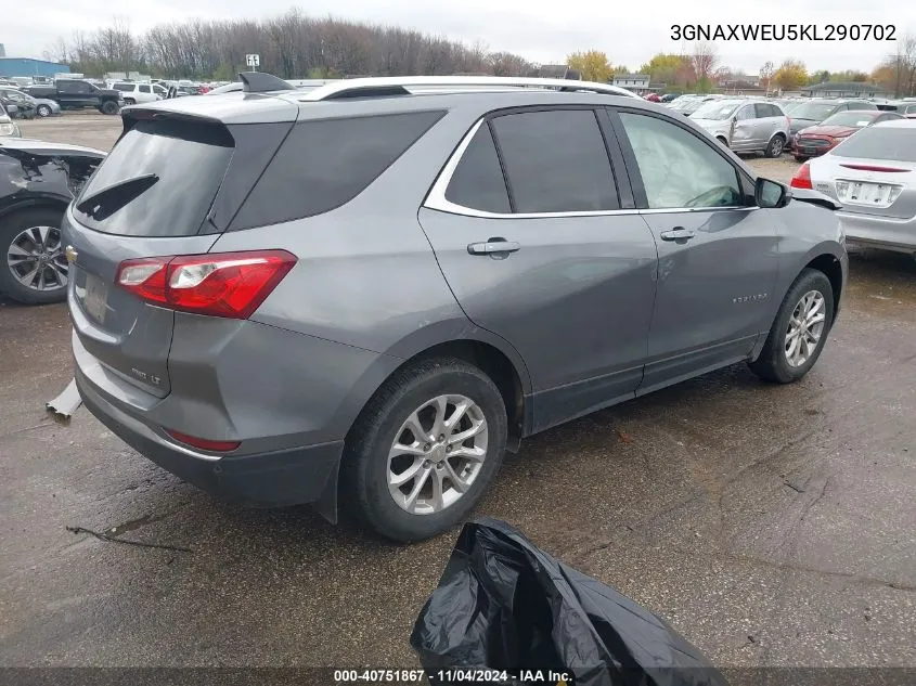 2019 Chevrolet Equinox Lt VIN: 3GNAXWEU5KL290702 Lot: 40751867