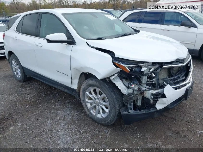 3GNAXUEV0KS674762 2019 Chevrolet Equinox Lt