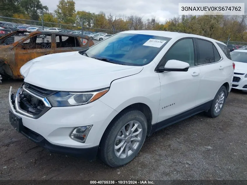 3GNAXUEV0KS674762 2019 Chevrolet Equinox Lt