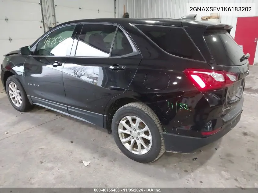 2019 Chevrolet Equinox Ls VIN: 2GNAXSEV1K6183202 Lot: 40755453