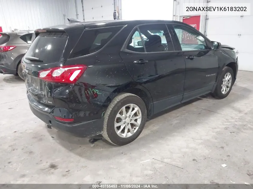 2019 Chevrolet Equinox Ls VIN: 2GNAXSEV1K6183202 Lot: 40755453