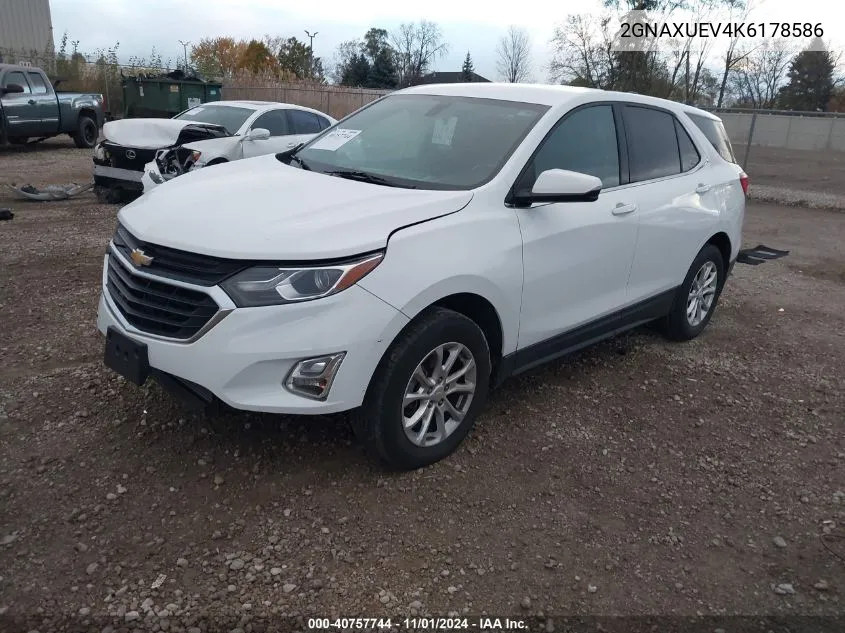 2019 Chevrolet Equinox Lt VIN: 2GNAXUEV4K6178586 Lot: 40757744