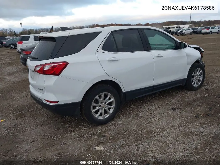 2019 Chevrolet Equinox Lt VIN: 2GNAXUEV4K6178586 Lot: 40757744