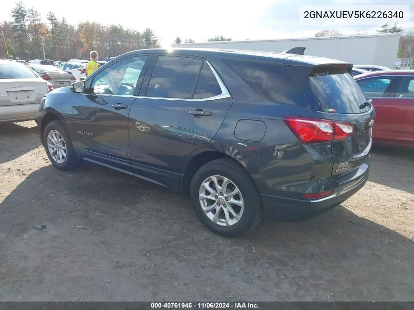 2019 Chevrolet Equinox Lt VIN: 2GNAXUEV5K6226340 Lot: 40761945