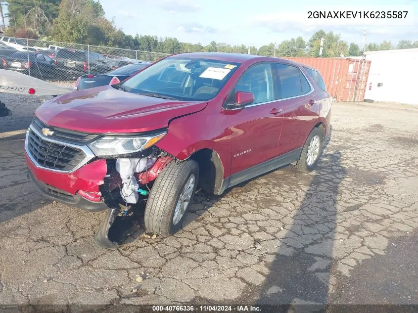 2019 Chevrolet Equinox Lt VIN: 2GNAXKEV1K6235587 Lot: 40766336