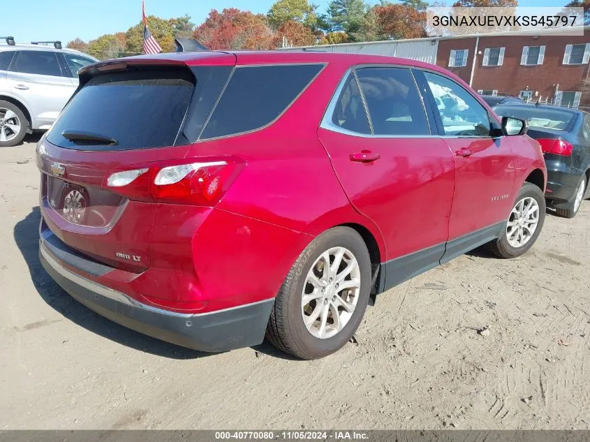 2019 Chevrolet Equinox Lt VIN: 3GNAXUEVXKS545797 Lot: 40770080