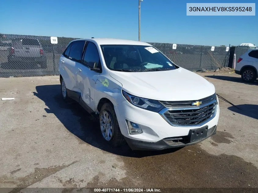 2019 Chevrolet Equinox Ls VIN: 3GNAXHEV8KS595248 Lot: 40771744