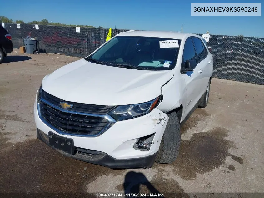 2019 Chevrolet Equinox Ls VIN: 3GNAXHEV8KS595248 Lot: 40771744