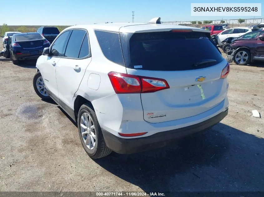 2019 Chevrolet Equinox Ls VIN: 3GNAXHEV8KS595248 Lot: 40771744