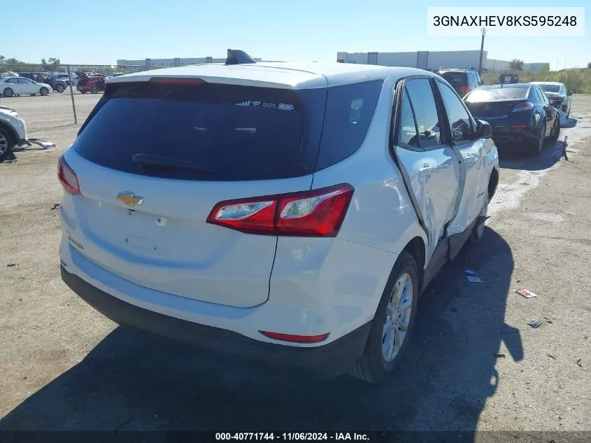 2019 Chevrolet Equinox Ls VIN: 3GNAXHEV8KS595248 Lot: 40771744