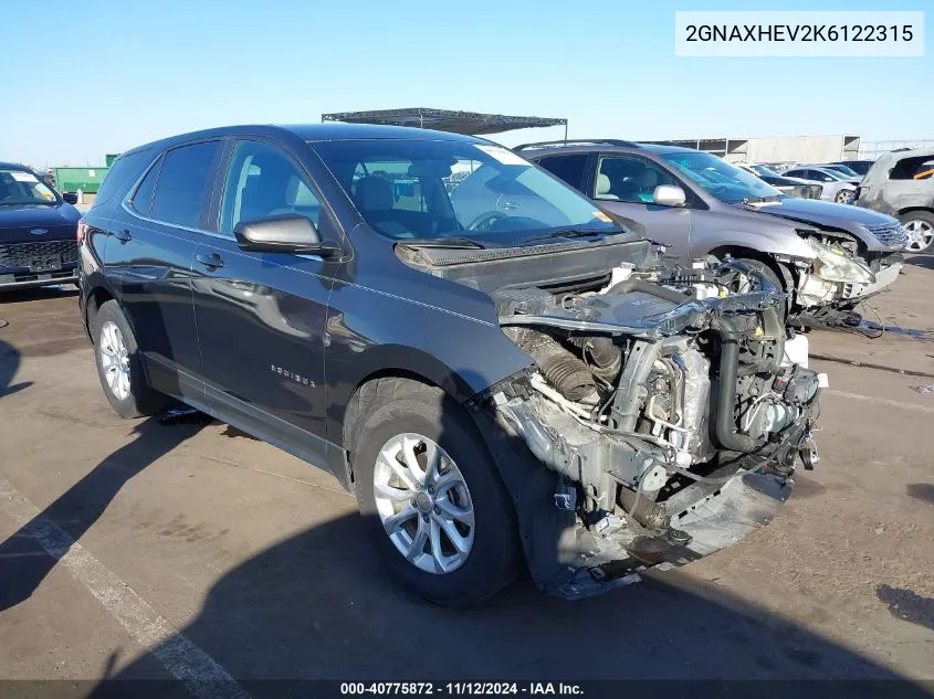 2019 Chevrolet Equinox Ls VIN: 2GNAXHEV2K6122315 Lot: 40775872