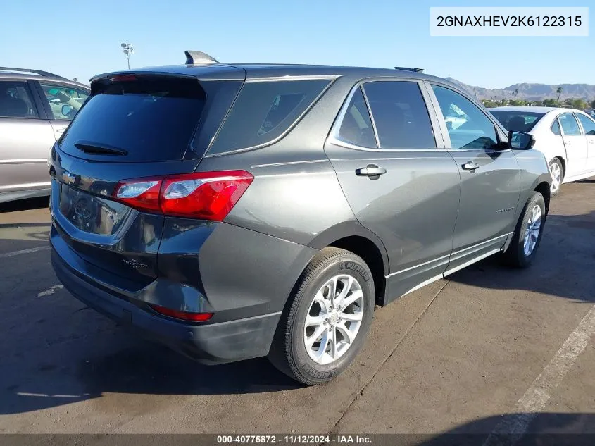 2019 Chevrolet Equinox Ls VIN: 2GNAXHEV2K6122315 Lot: 40775872