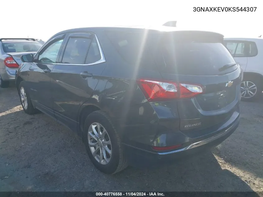 2019 Chevrolet Equinox Lt VIN: 3GNAXKEV0KS544307 Lot: 40776558