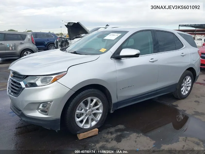 3GNAXJEV3KS601092 2019 Chevrolet Equinox Lt