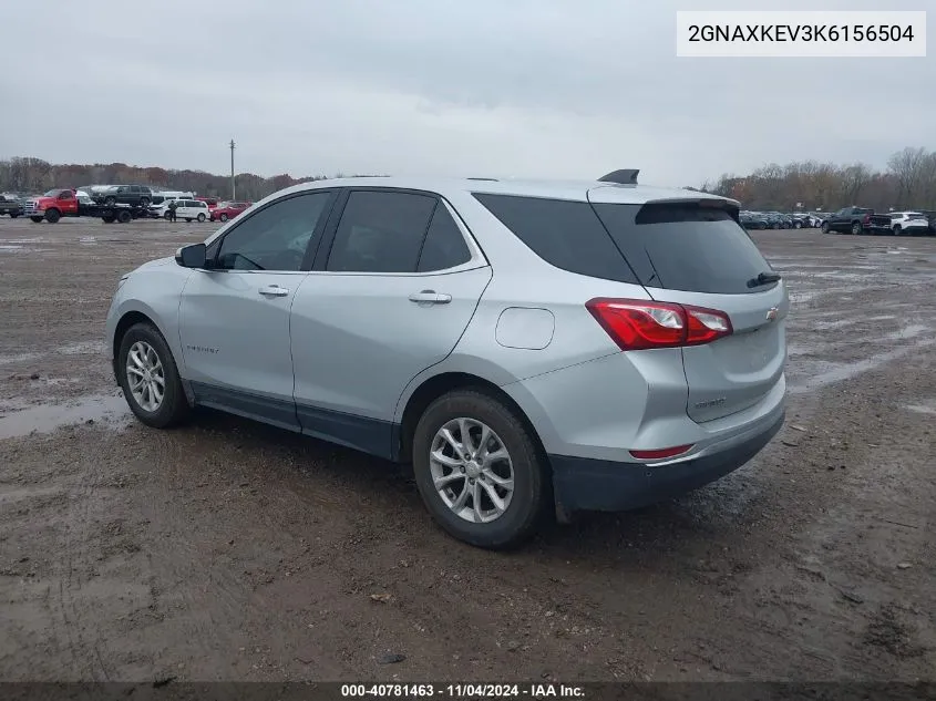 2019 Chevrolet Equinox Lt VIN: 2GNAXKEV3K6156504 Lot: 40781463