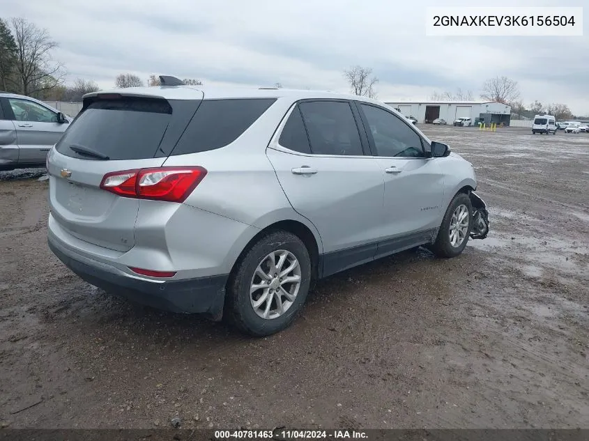 2019 Chevrolet Equinox Lt VIN: 2GNAXKEV3K6156504 Lot: 40781463