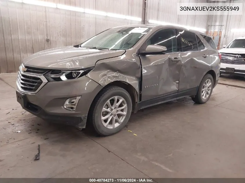 2019 Chevrolet Equinox Lt VIN: 3GNAXUEV2KS555949 Lot: 40784273