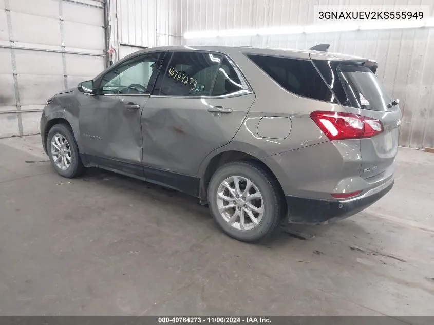 2019 Chevrolet Equinox Lt VIN: 3GNAXUEV2KS555949 Lot: 40784273