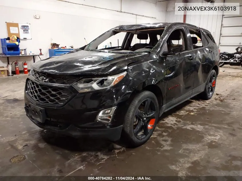 2019 Chevrolet Equinox Lt VIN: 2GNAXVEX3K6103918 Lot: 40784282