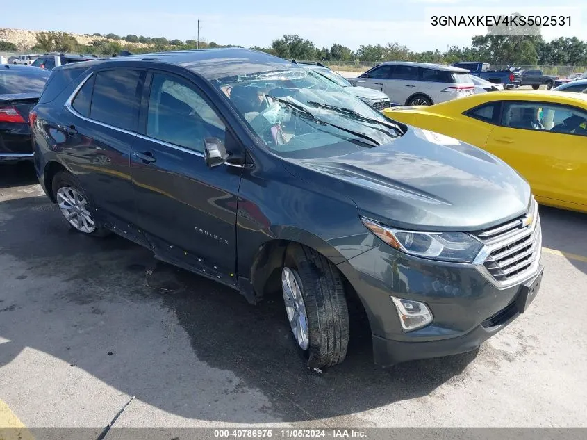 2019 Chevrolet Equinox Lt VIN: 3GNAXKEV4KS502531 Lot: 40786975