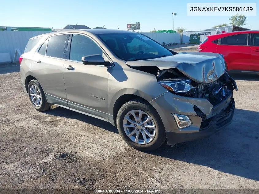 2019 Chevrolet Equinox Lt VIN: 3GNAXKEV7KS586439 Lot: 40786994