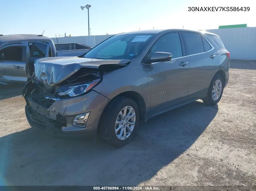 2019 Chevrolet Equinox Lt VIN: 3GNAXKEV7KS586439 Lot: 40786994