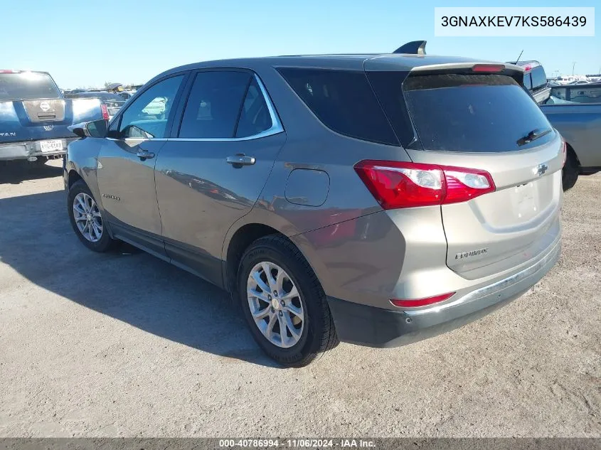 2019 Chevrolet Equinox Lt VIN: 3GNAXKEV7KS586439 Lot: 40786994