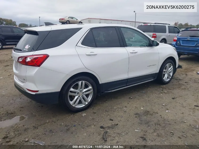 2019 Chevrolet Equinox Lt VIN: 2GNAXKEV5K6200275 Lot: 40787224