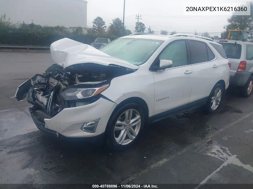 2019 Chevrolet Equinox Premier VIN: 2GNAXPEX1K6216360 Lot: 40789896