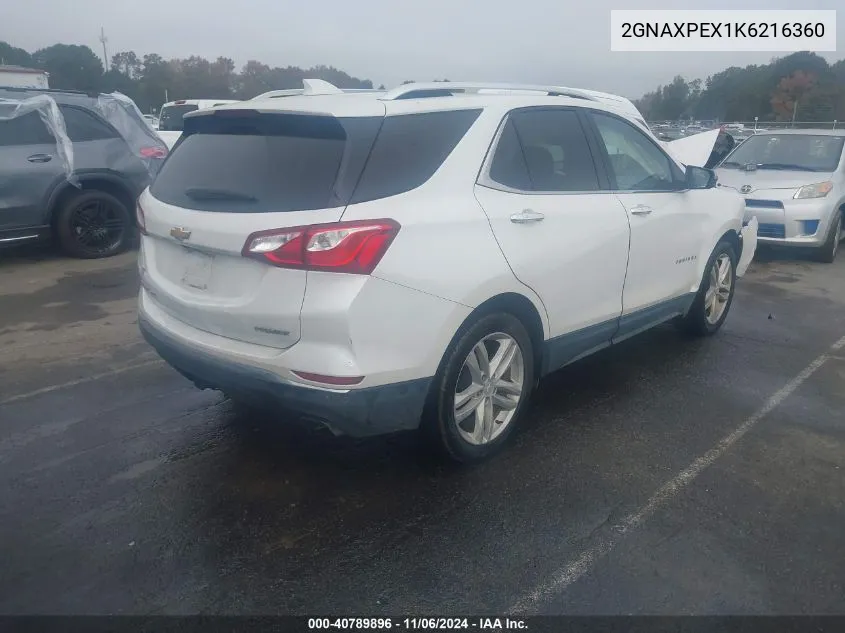 2019 Chevrolet Equinox Premier VIN: 2GNAXPEX1K6216360 Lot: 40789896