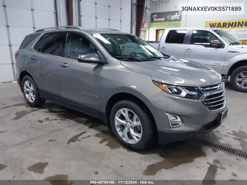 2019 Chevrolet Equinox Premier VIN: 3GNAXXEV0KS571889 Lot: 40790168