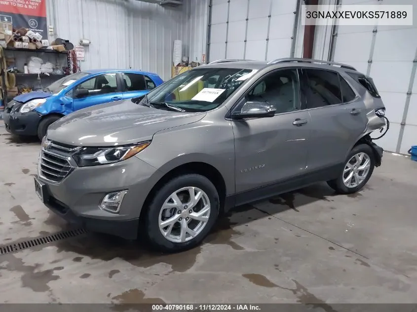 2019 Chevrolet Equinox Premier VIN: 3GNAXXEV0KS571889 Lot: 40790168