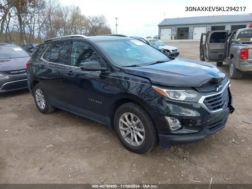 2019 Chevrolet Equinox Lt VIN: 3GNAXKEV5KL294217 Lot: 40790490