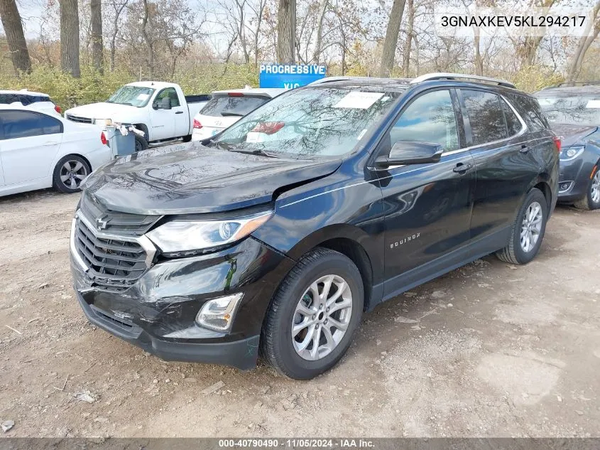 2019 Chevrolet Equinox Lt VIN: 3GNAXKEV5KL294217 Lot: 40790490