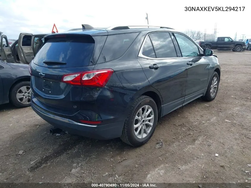 2019 Chevrolet Equinox Lt VIN: 3GNAXKEV5KL294217 Lot: 40790490