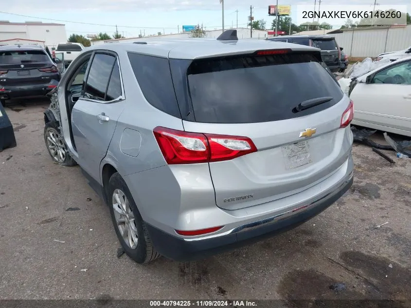 2019 Chevrolet Equinox Lt VIN: 2GNAXKEV6K6146260 Lot: 40794225