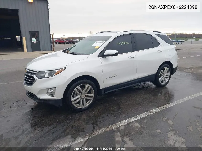 2019 Chevrolet Equinox Premier VIN: 2GNAXPEX0K6224398 Lot: 40799904