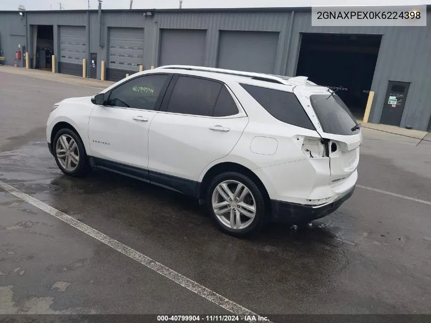 2019 Chevrolet Equinox Premier VIN: 2GNAXPEX0K6224398 Lot: 40799904