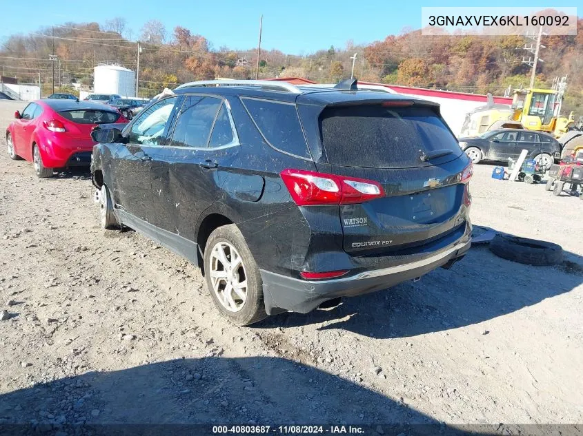 2019 Chevrolet Equinox Lt VIN: 3GNAXVEX6KL160092 Lot: 40803687