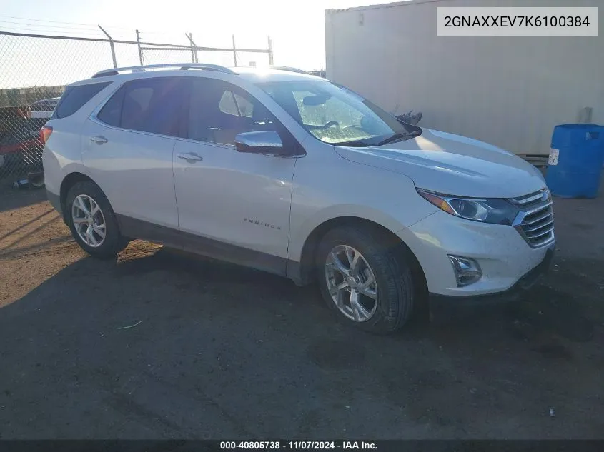 2019 Chevrolet Equinox Premier VIN: 2GNAXXEV7K6100384 Lot: 40805738