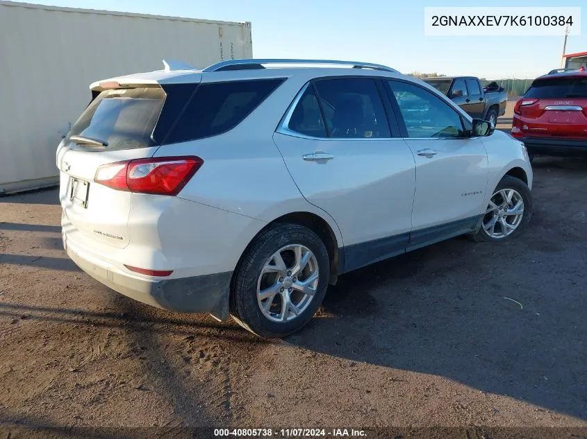 2019 Chevrolet Equinox Premier VIN: 2GNAXXEV7K6100384 Lot: 40805738