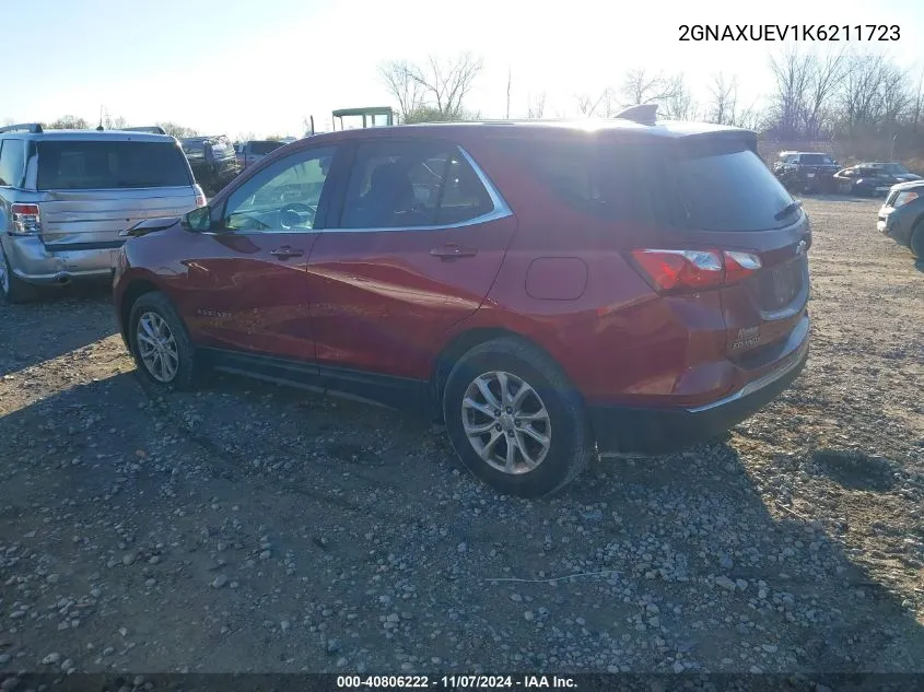 2019 Chevrolet Equinox Lt VIN: 2GNAXUEV1K6211723 Lot: 40806222